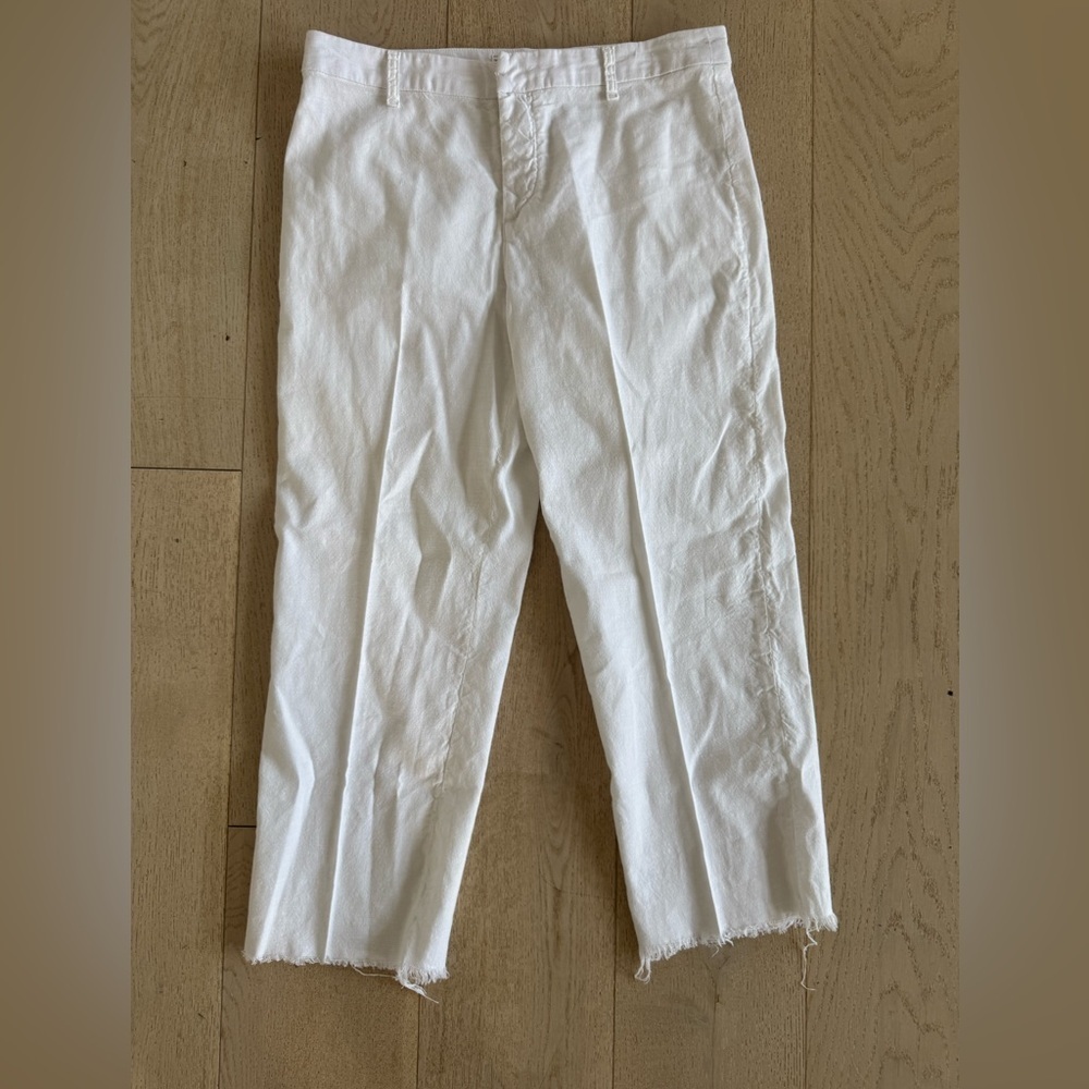 Frank & Eileen Kinsale The Trouser Italian Performance Linen White Size 10 - Picture 6 of 9